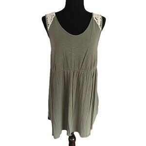 Liz Lange Maternity | Olive Green Tank w/ Crochet Accent | XL